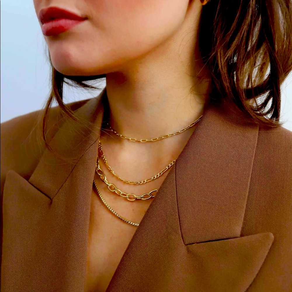 Machete Petite Oval Link 16-Inch Layering Necklace in 14K Gold Vermeil - Picture 1 of 11